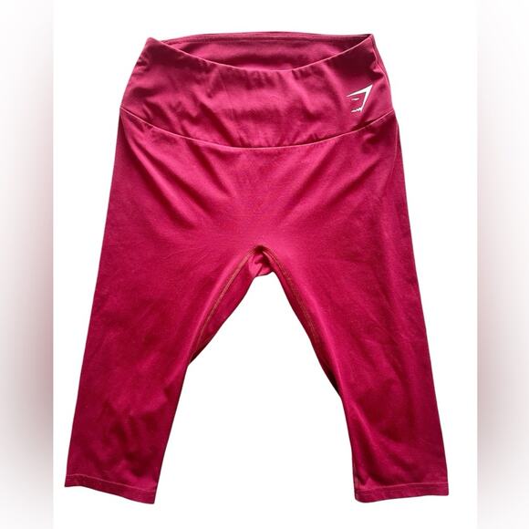 GymShark Training Cropped Leggings Burgundy Size Medium - Picture 1 of 7